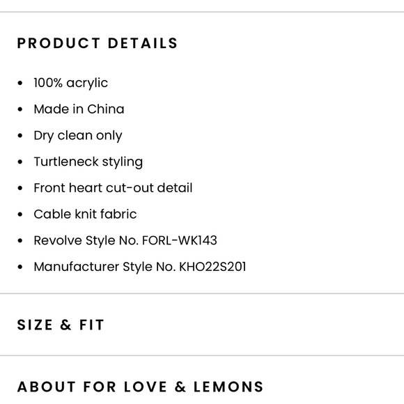 New💕For Love &Lemons Vera Cropped cutout sweater 💕 - Picture 10 of 11